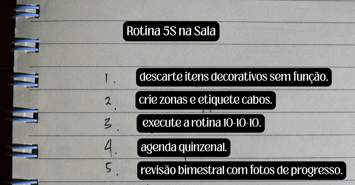 5s na sala lista numerada