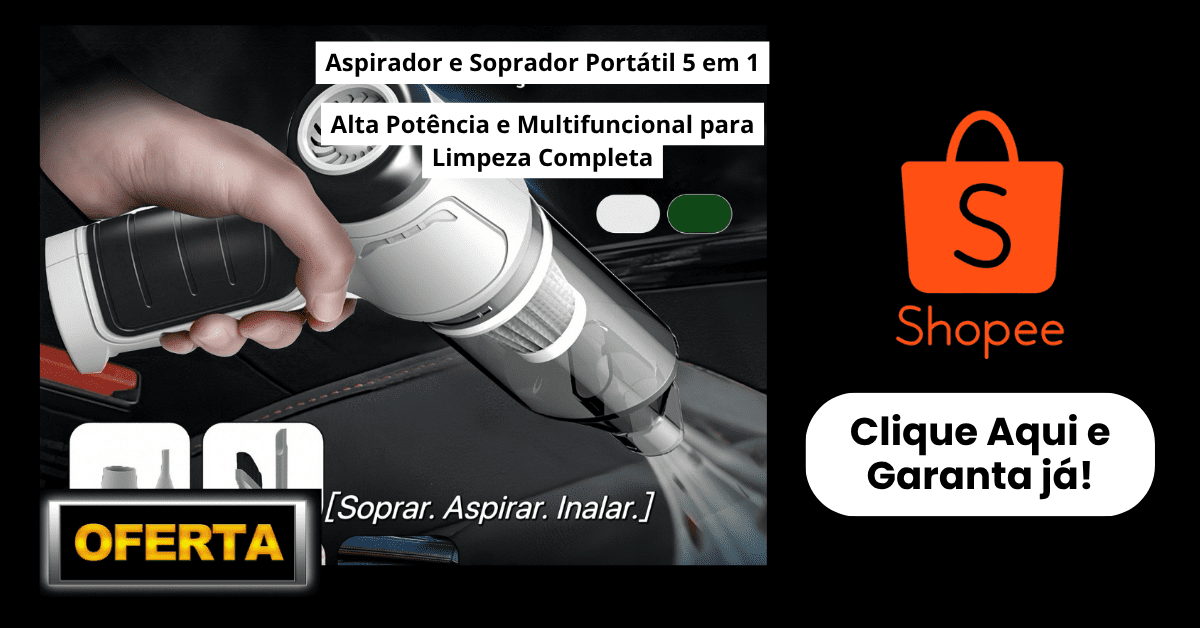 aspirador e soprador portatil 5 em 1